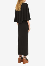 Chloé Cape Maxi Dress CHC24ARO09081001 Black