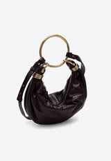 Chloé Small Bracelet Hobo Bag in Glossy Leather Burgundy CHC24AS611N72/P_CHLOE-55P