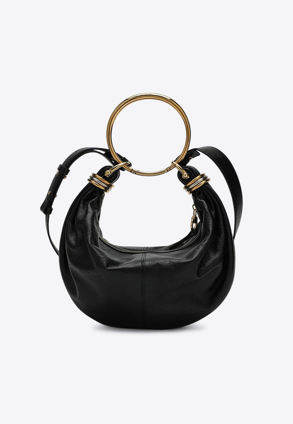 Chloé Small Bracelet Glossy Leather Hobo Bag Black CHC24AS611N72/R_CHLOE-001
