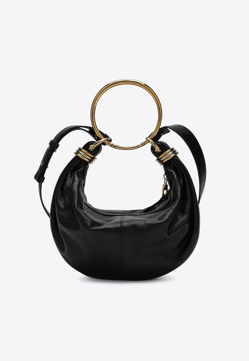 Chloé Small Bracelet Glossy Leather Hobo Bag Black CHC24AS611N72/R_CHLOE-001