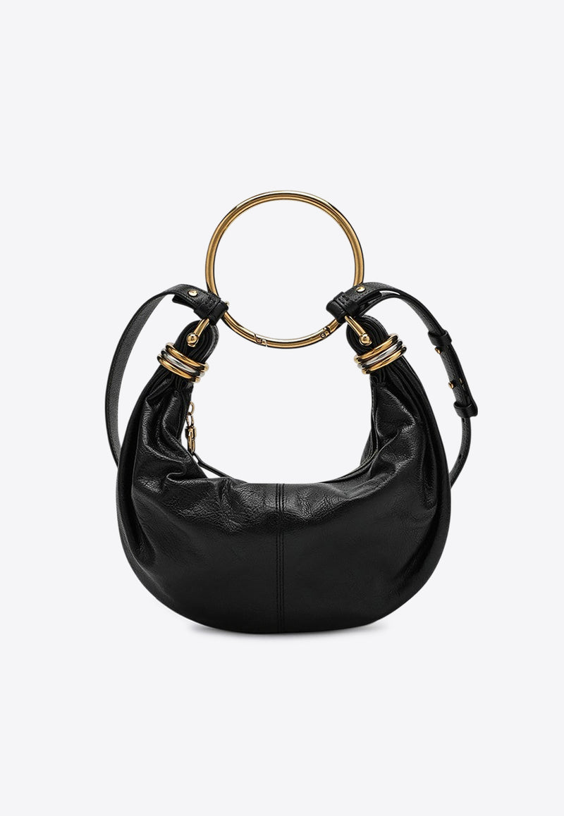 Chloé Small Bracelet Glossy Leather Hobo Bag Black CHC24AS611N72/R_CHLOE-001