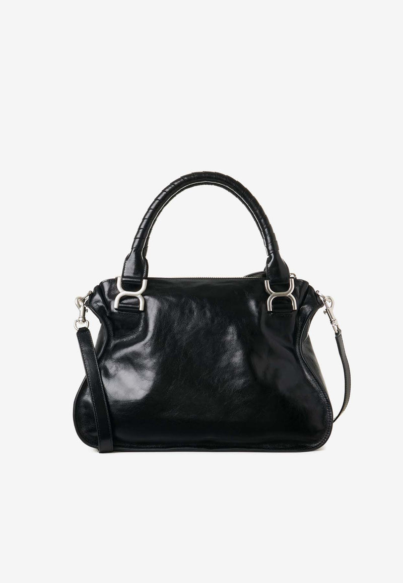 Chloé Marcie Leather Top Handle Bag CHC24AS660N90001 Black