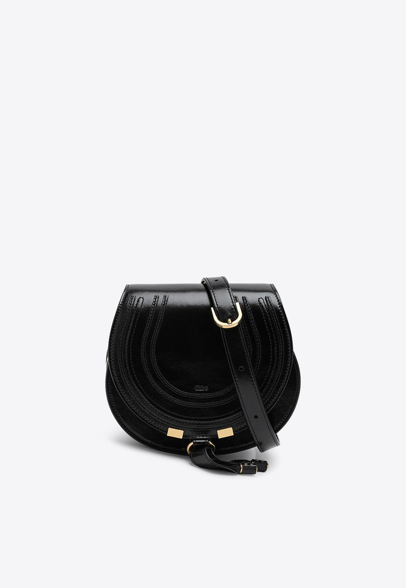 Chloé Small Marcie Saddle Crossbody Bag Black CHC24AS680N57/P_CHLOE-001