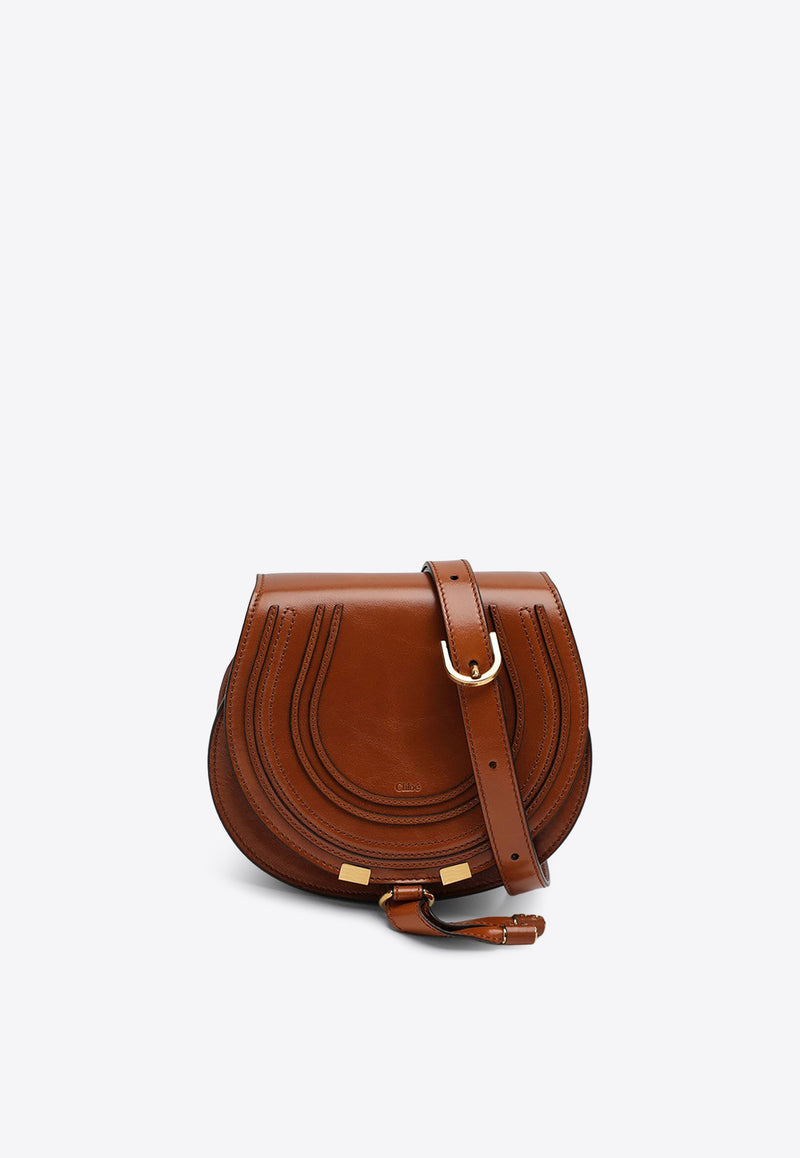 Chloé Small Marcie Saddle Crossbody Bag Brown CHC24AS680N57/P_CHLOE-26M