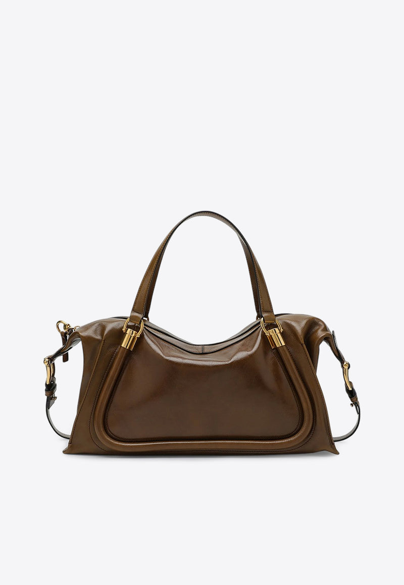 Chloé Party 24 Leather Top Handle Bag Brown CHC24AS750N82/P_CHLOE-20X