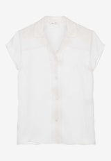 Chloé X Atelier Jolie Short-Sleeved Silk Shirt CHC24SHT76102101 WHITE