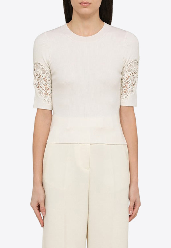 Chloé Floral-Embroidered Wool-Blend Top CHC24SMP33550/O_CHLOE-107