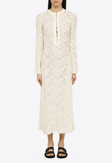 Chloé Jacquard Patterned Midi Dress White CHC24SMR06540/O_CHLOE-107