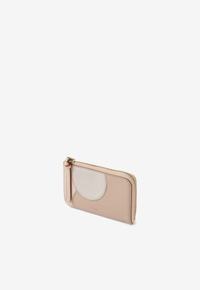 Chloé Small Moona Zipped Cardholder CHC24SP911M349O0 Pink-Grey1