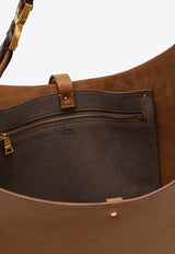 Chloé Marcie Grained Leather Hobo Bag Brown CHC24SS630I31/O_CHLOE-207
