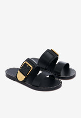 Chloé Rebecca Leather Slides CHC24U01REX001 Black