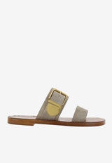 Chloé Rebecca Leather Slides CHC24U01RF621V Dark Greige