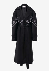 Chloé Wool Trench-Style Midi Coat CHC24UMA02076001 Black