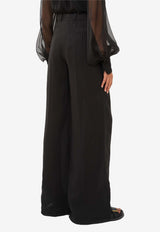 Chloé Wide-Leg Floor-Length Pants CHC24UPA04016001 BLACK