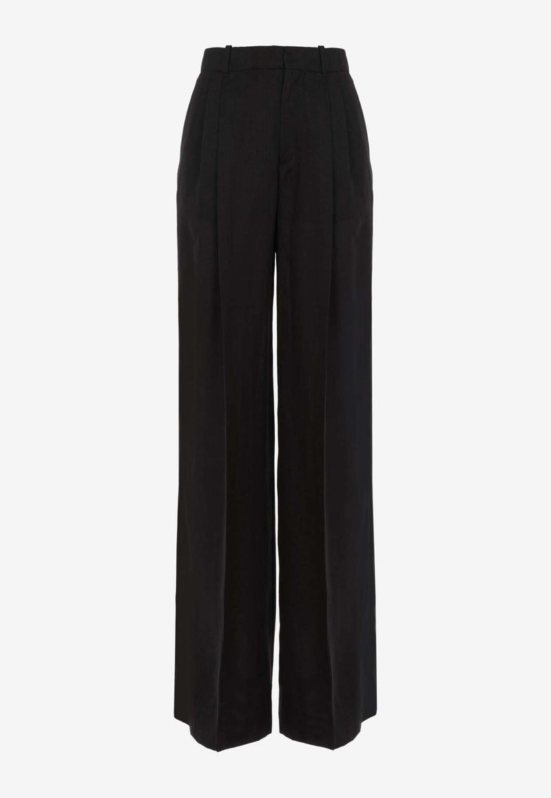 Chloé Wide-Leg Floor-Length Pants CHC24UPA04016001 BLACK