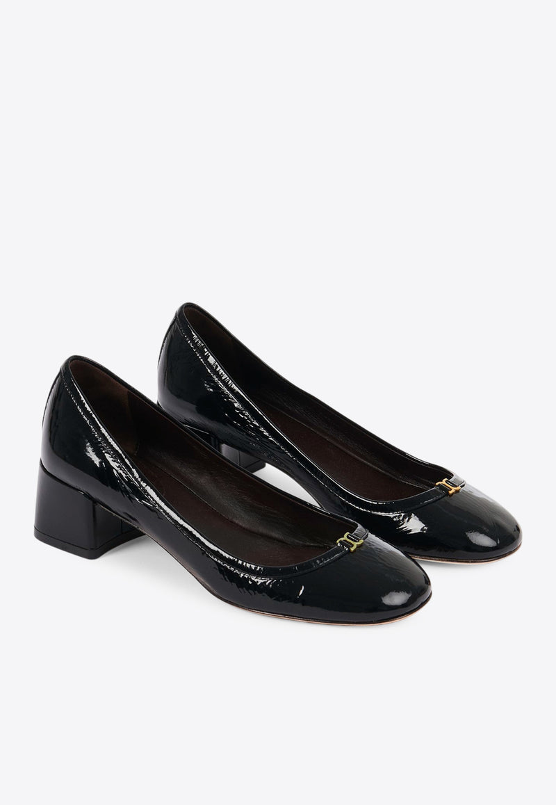 Chloé Marcie 45 Patent Leather Pumps Black CHC24W06RNG001 Black