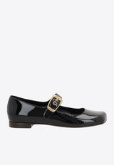 Chloé Polly Patent Leather Mary-Jane Ballet Flats Black CHC24W07BOR001 Black