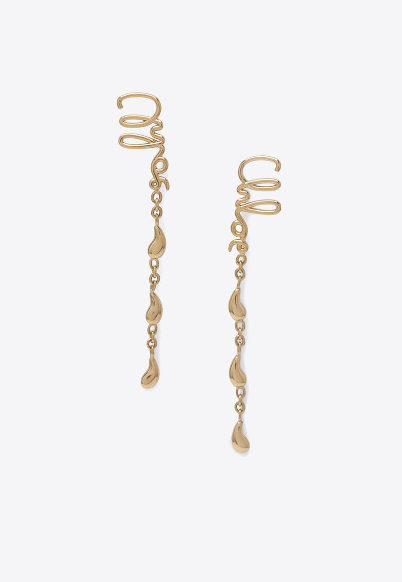 Chloé Iconic Logo Drop Earrings Gold CHC24WFE05CB7/R_CHLOE-9DC