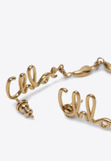 Chloé Iconic Logo Drop Earrings Gold CHC24WFE05CB7/R_CHLOE-9DC