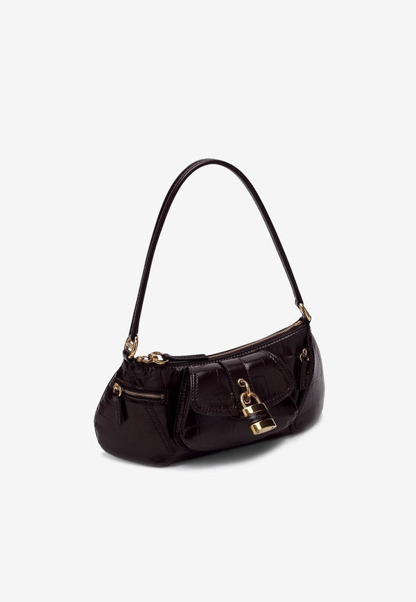 Chloé The 99 Shiny Leather Shoulder Bag Dark Brown CHC24WS710O24/P_CHLOE-24X