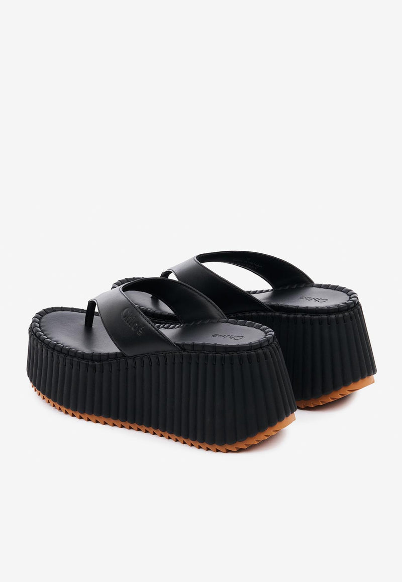 Chloé Nama Wedge Flatform Slides CHC25A10XSN001