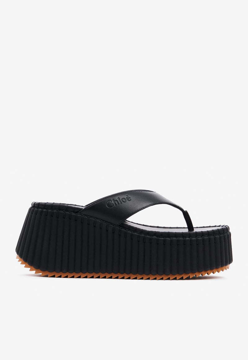 Chloé Nama Wedge Flatform Slides CHC25A10XSN001