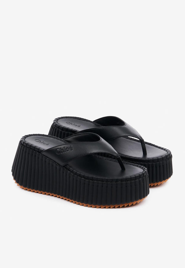 Chloé Nama Wedge Flatform Slides CHC25A10XSN001