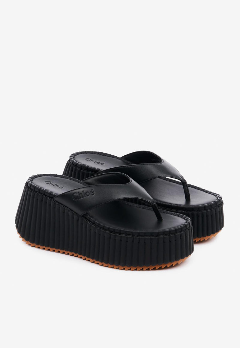 Chloé Nama Wedge Flatform Slides CHC25A10XSN001