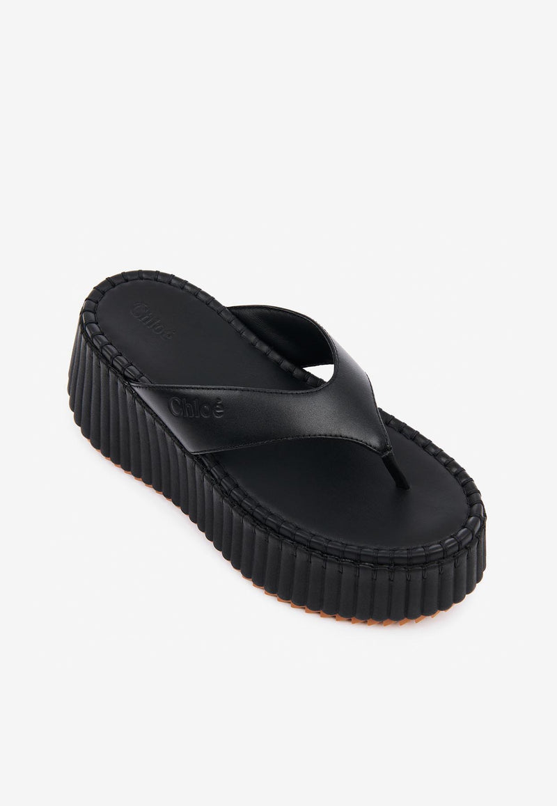 Chloé Nama Wedge Flatform Slides CHC25A10XSN001