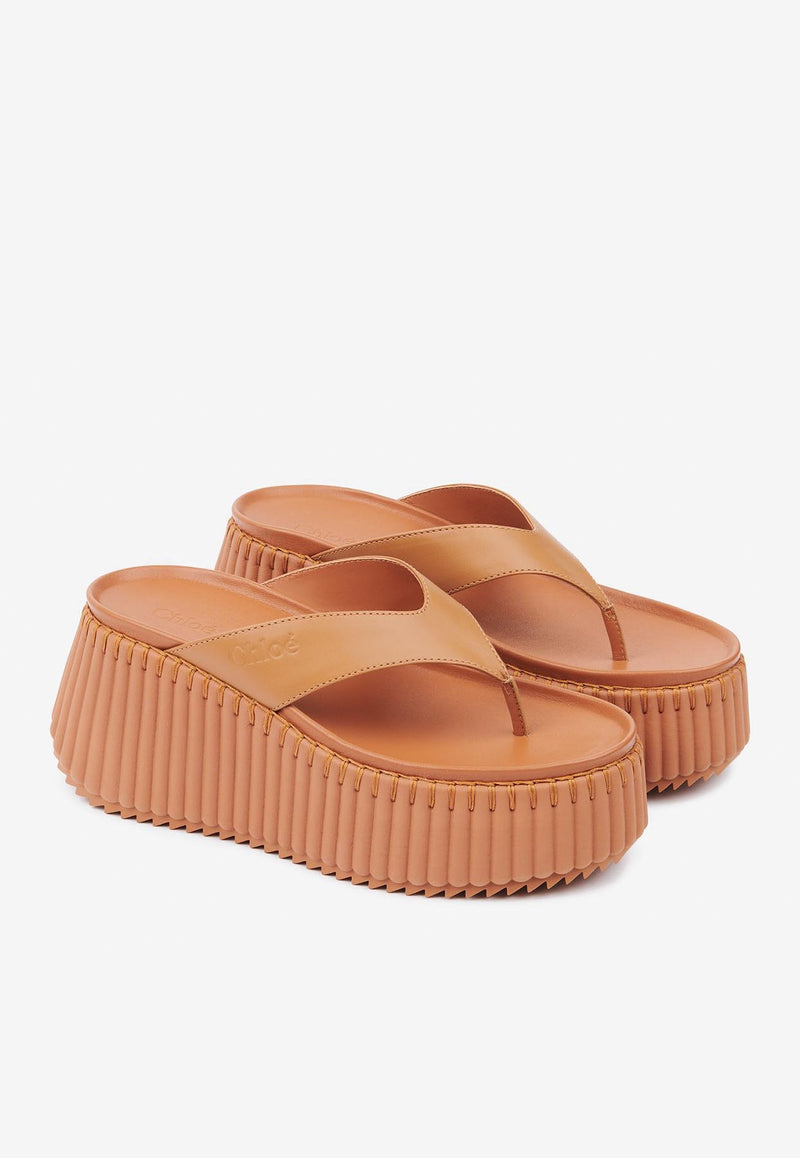 Chloé Nama Wedge Flatform Slides CHC25A10XSN749