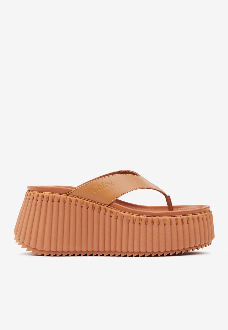 Chloé Nama Wedge Flatform Slides CHC25A10XSN749