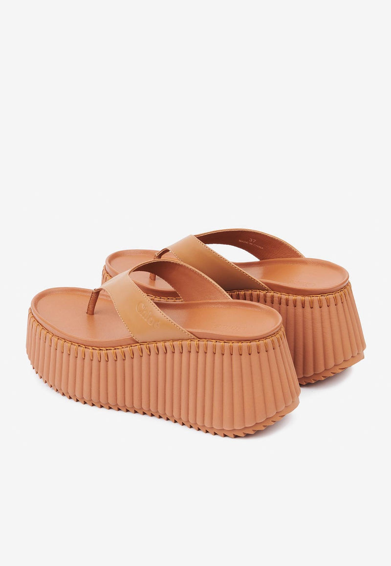 Chloé Nama Wedge Flatform Slides CHC25A10XSN749