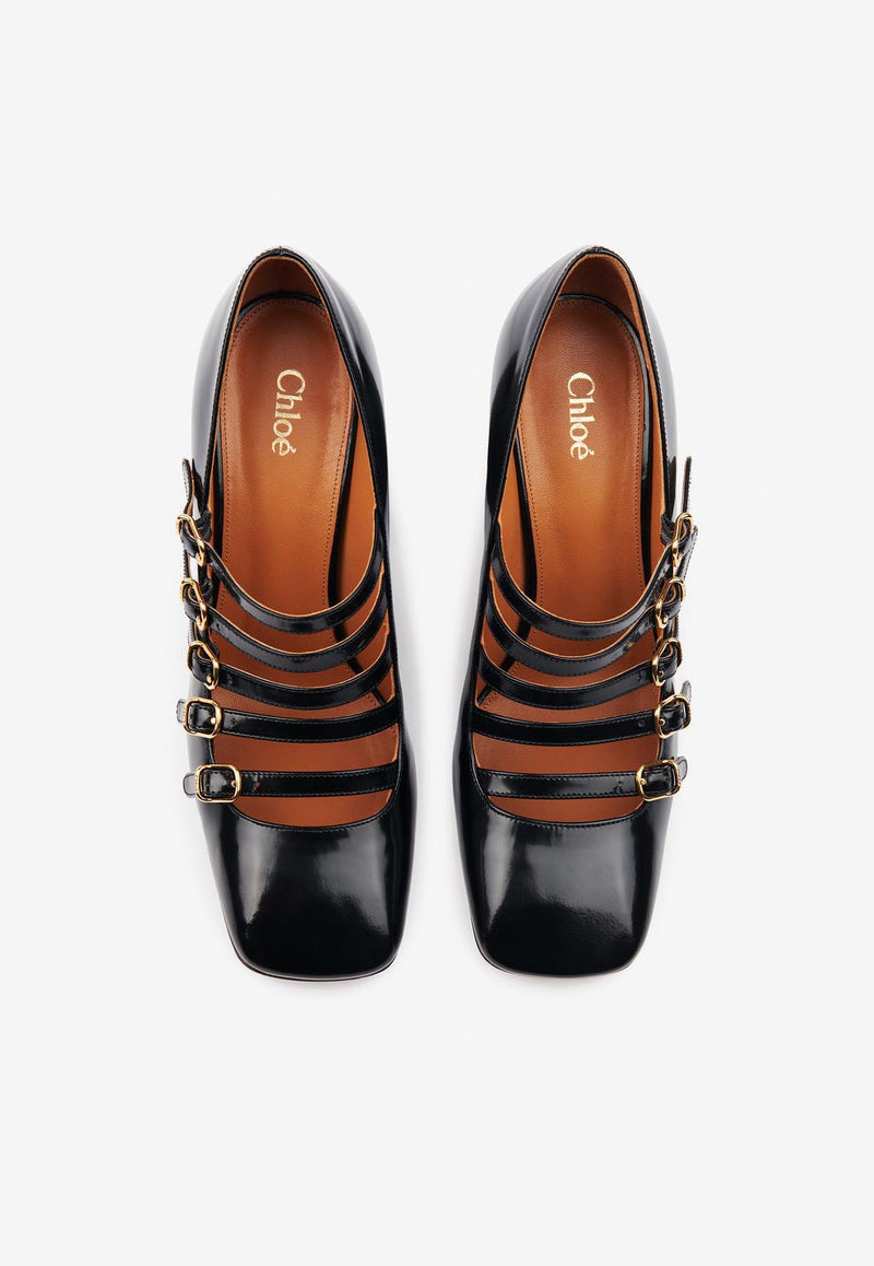 Chloé Janis 75 Multi-Strap Pumps CHC25A11COL001