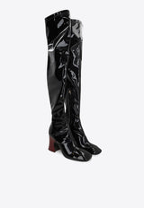 Chloé Janis 80 Patent Leather Over-the-Knee Boots Black CHC25A11HSR/R_CHLOE-001