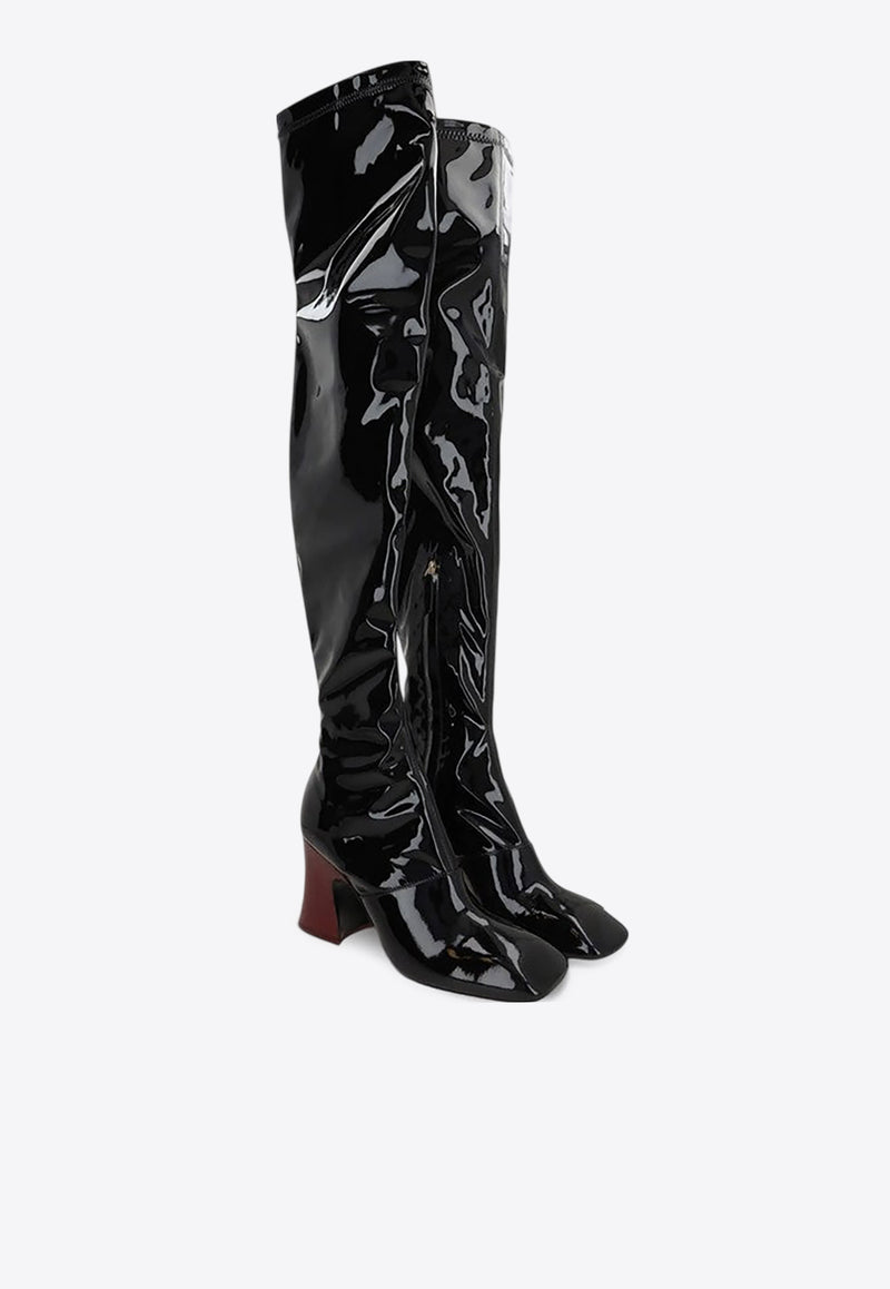 Chloé Janis 80 Patent Leather Over-the-Knee Boots Black CHC25A11HSR/R_CHLOE-001