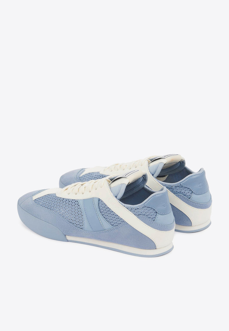 Chloé Kick Leather and Mesh Sneakers Blue CHC25S07IPL40V Pearl Blue
