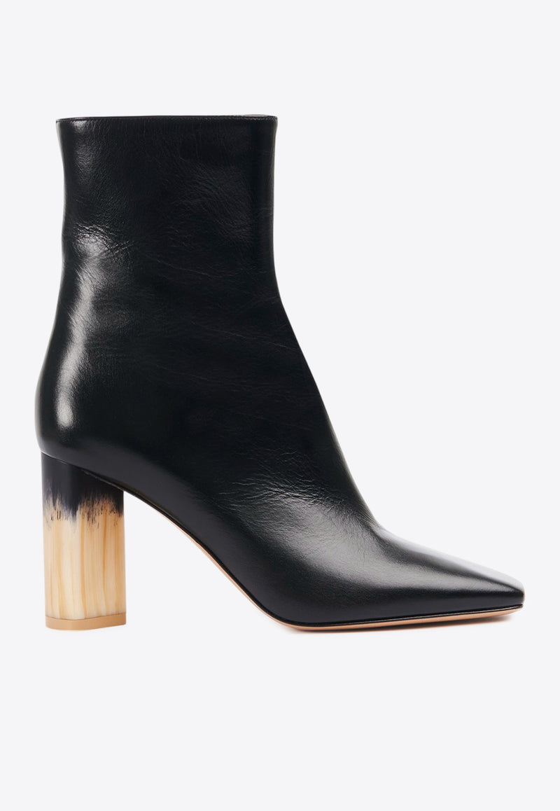 Chloé Georgia 85 Calf Leather Ankle Boots Black CHC25S07XQJ001 Black
