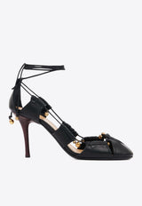 Chloé Luna 90 Deconstructed Leather Pumps Black CHC25S08KQL001 Black