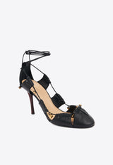 Chloé Luna 90 Deconstructed Leather Pumps Black CHC25S08KQL001 Black