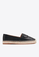 Chloé Isla Logo Leather Espadrilles Black CHC25S08RQW001 Black