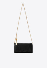 Chloé Grained Leather Logo Chain Clutch Black CHC25SP495O37001 Black