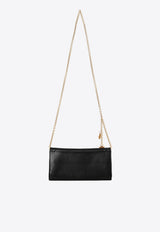 Chloé Grained Leather Logo Chain Clutch Black CHC25SP495O37001 Black
