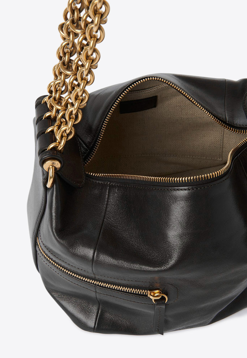 Chloé Camera Chain Leather Shoulder Bag Black CHC25SS418N83001 Black