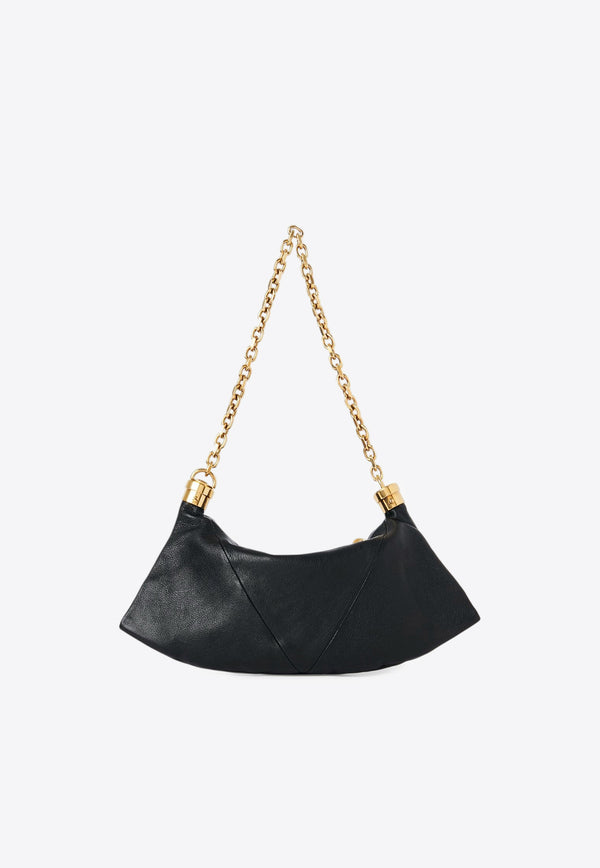 Chloé Small Foulard Hobo Bag in Grained Leather Black CHC25SS447O37001 Black