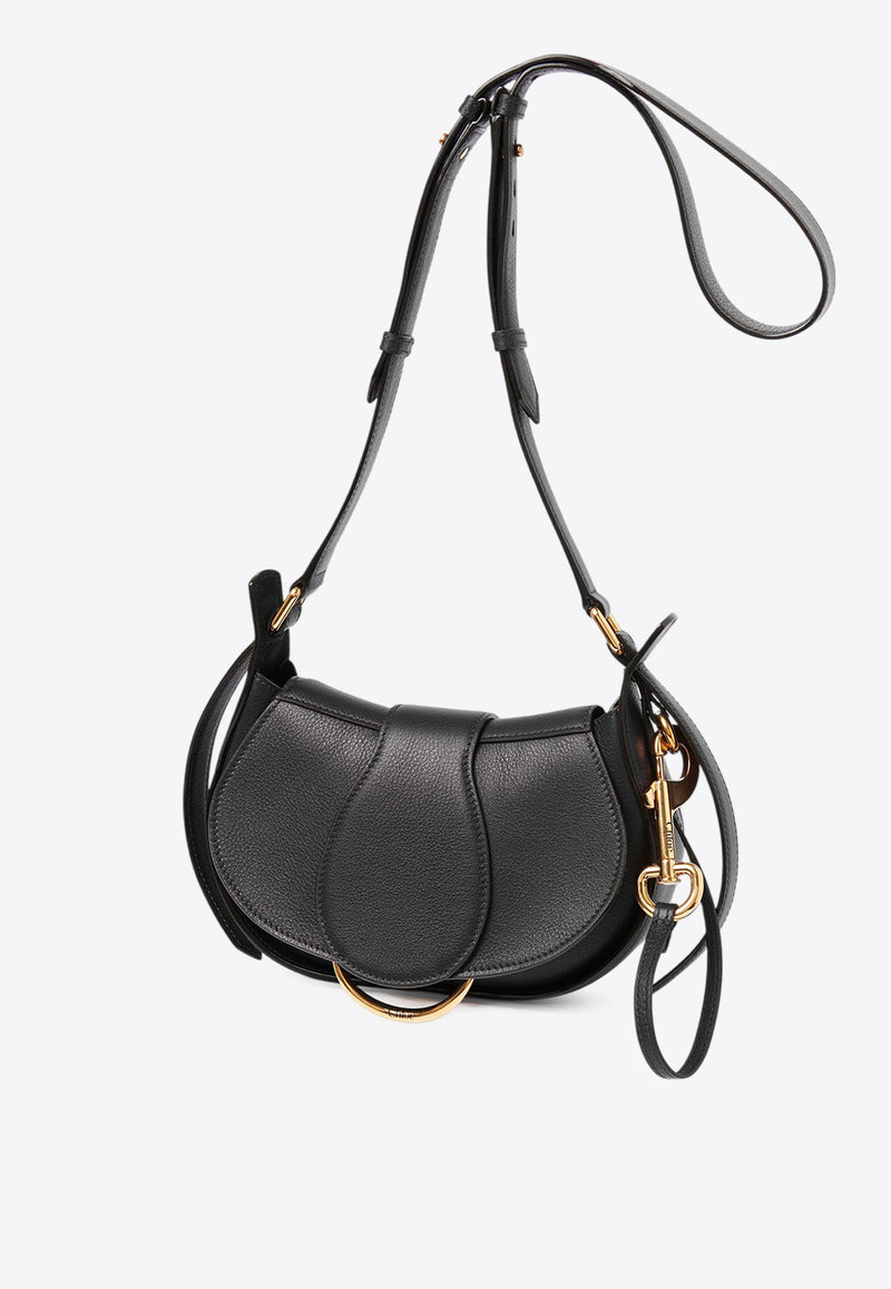 Chloé Small Ride Calf Leather Shoulder Bag Black CHC25SS582O32001 Black