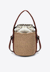 Chloé Small Horse Medal Raffia Bucket Bag  Brown CHC25SS592O82/S_CHLOE-27S