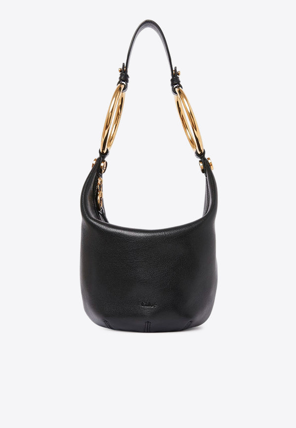 Chloé Small Bracelet Shoulder Bag in Grained Leather Black CHC25SS618O37001 Black