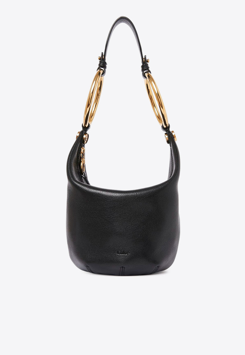 Chloé Small Bracelet Shoulder Bag in Grained Leather Black CHC25SS618O37001 Black
