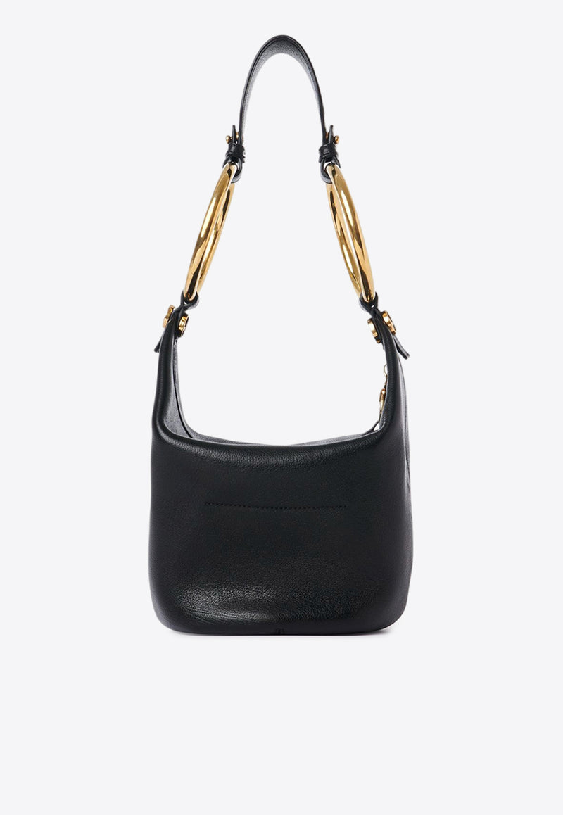 Chloé Small Bracelet Shoulder Bag in Grained Leather Black CHC25SS618O37001 Black