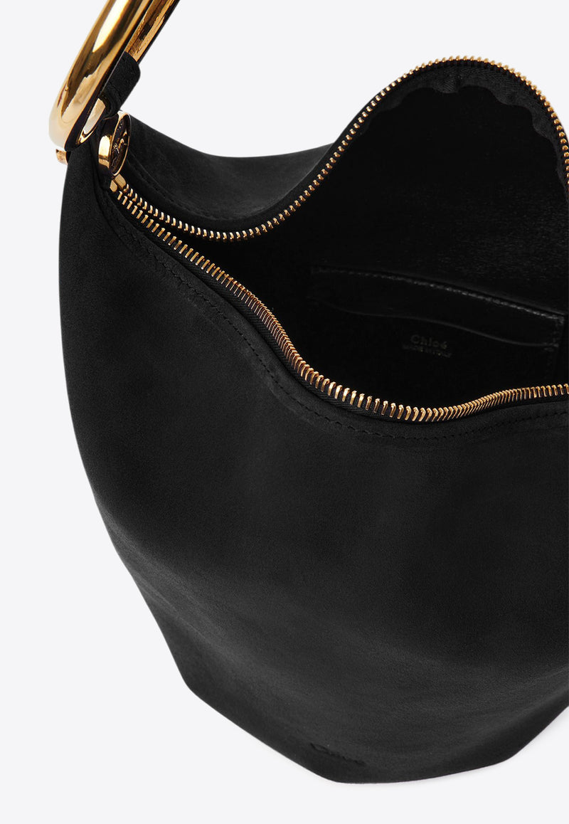 Chloé Small Bracelet Suede Shoulder Bag Black CHC25SS618O84001 Black